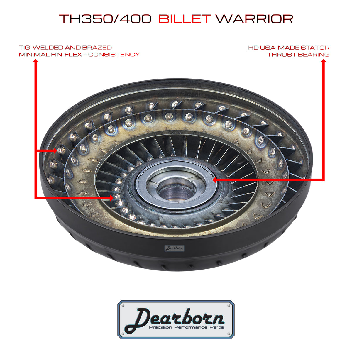 TH350 TH400 Billet Performance Stall Converter | 3500-3800rpm | Anti-Balloon, Welded, Bearings