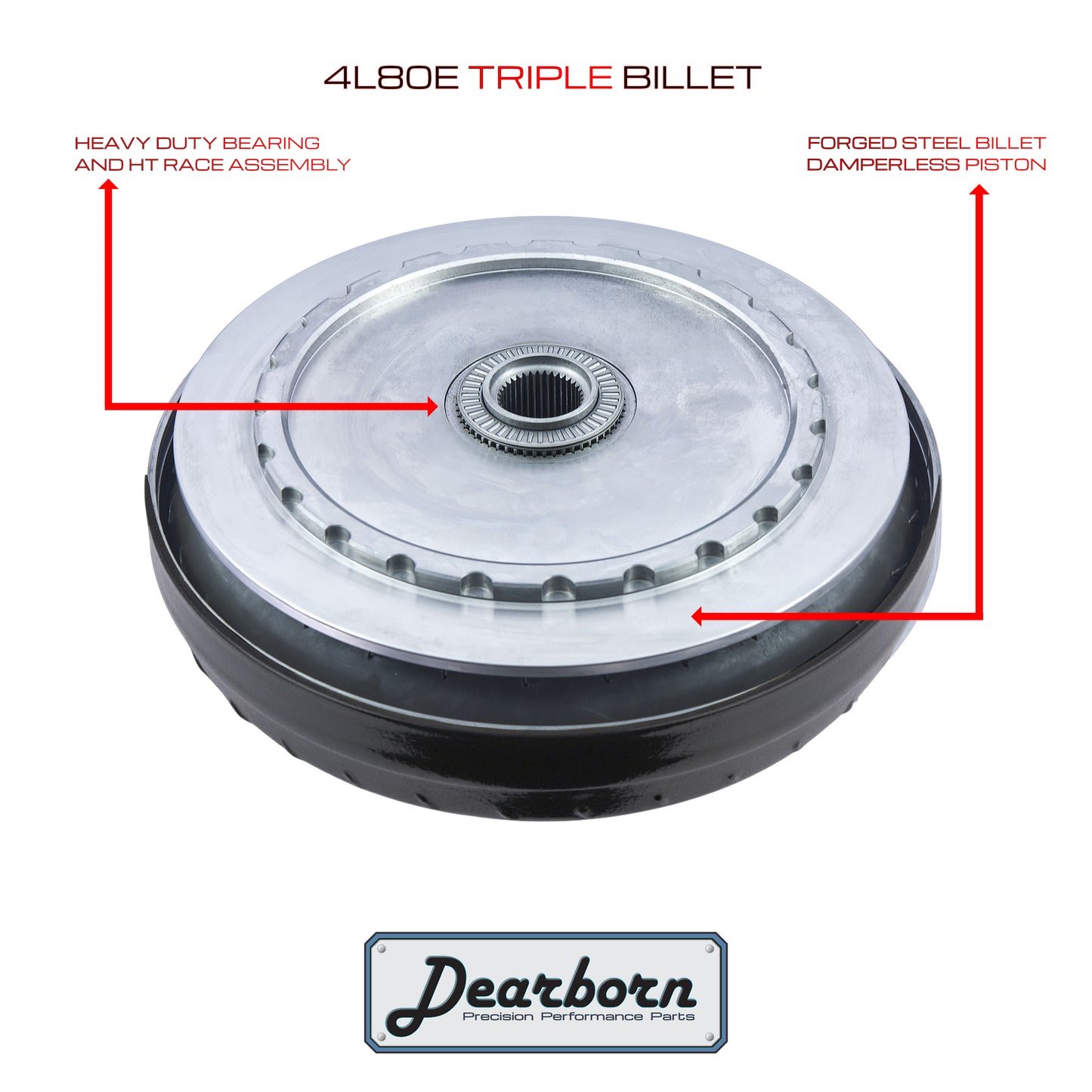 4L80E 4L85 Performance Stall Converter - 3000-3200rpm - Billet Forged Triple Clutch
