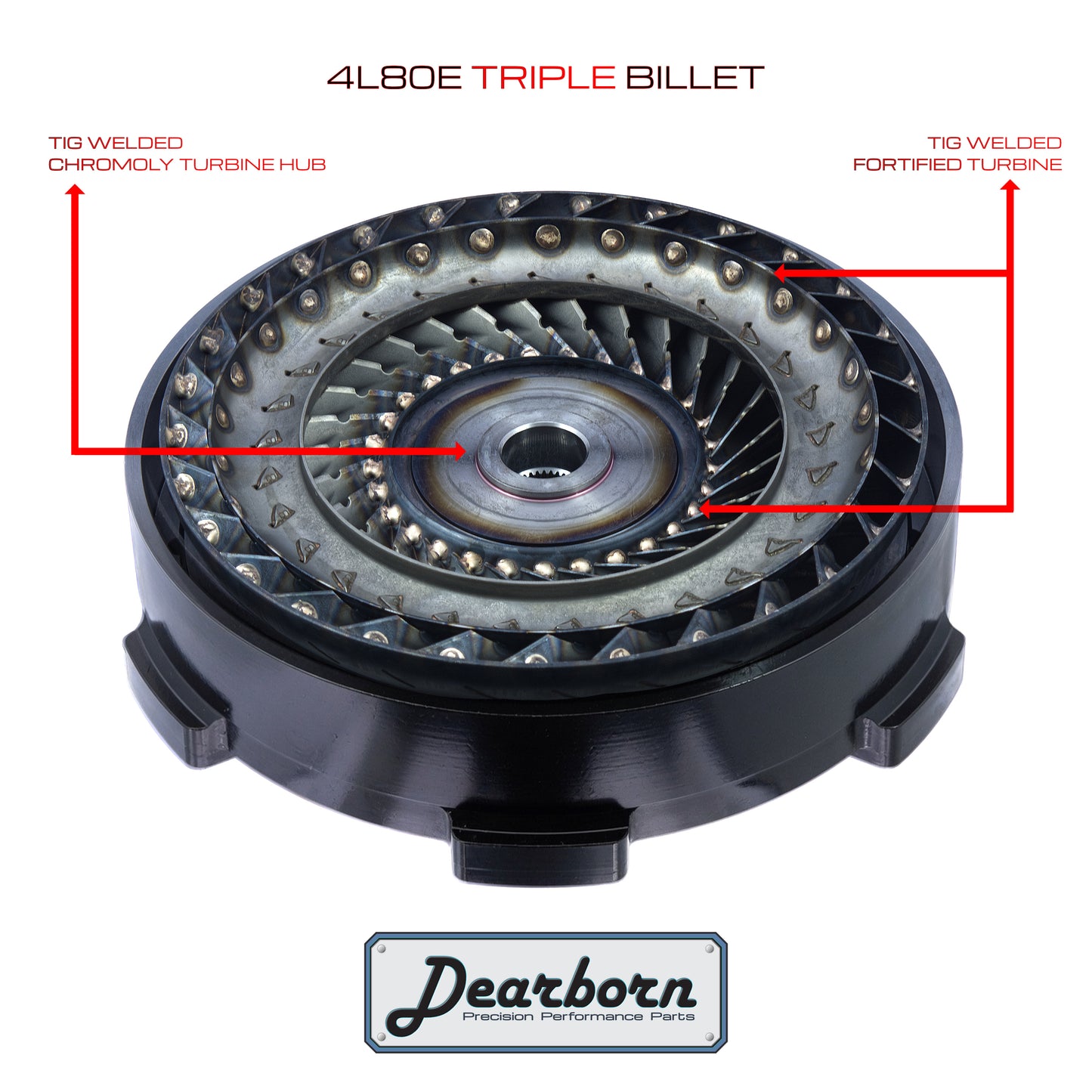 4L80E 4L85 Performance Stall Converter - 3000-3200rpm - Billet Forged Triple Clutch