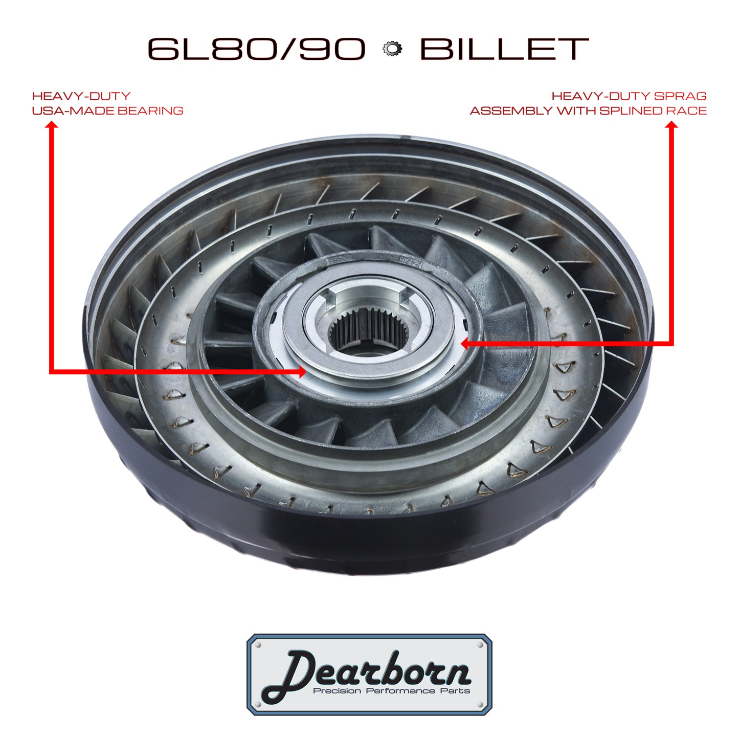 6L80 6L90 Performance Stall Converter - 3000-3200rpm - Billet Forged HD Clutch